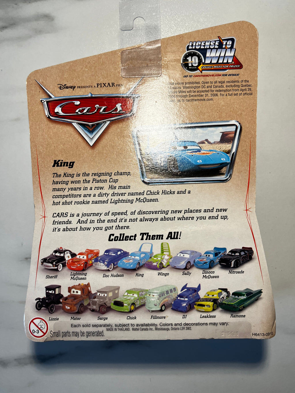 Disney Pixar Cars – The King Dinoco #43 – Métal – Sous Blister