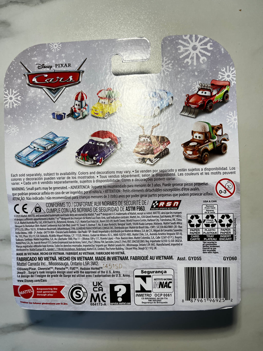 Disney Pixar Cars – Sarge Winter Edition – Métal – Sous Blister