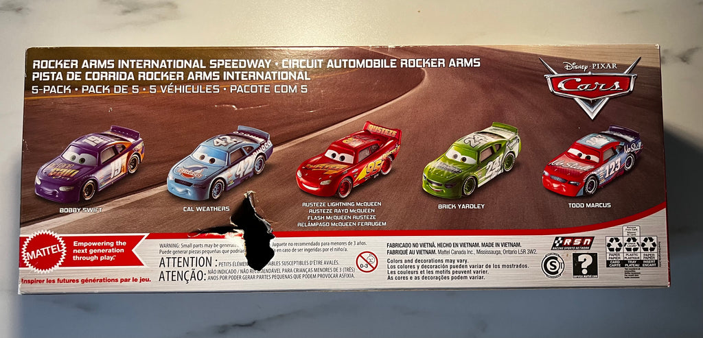 Coffret Disney Pixar Cars – Rocker Arms International Speedway 5-Pack – Mattel Metal