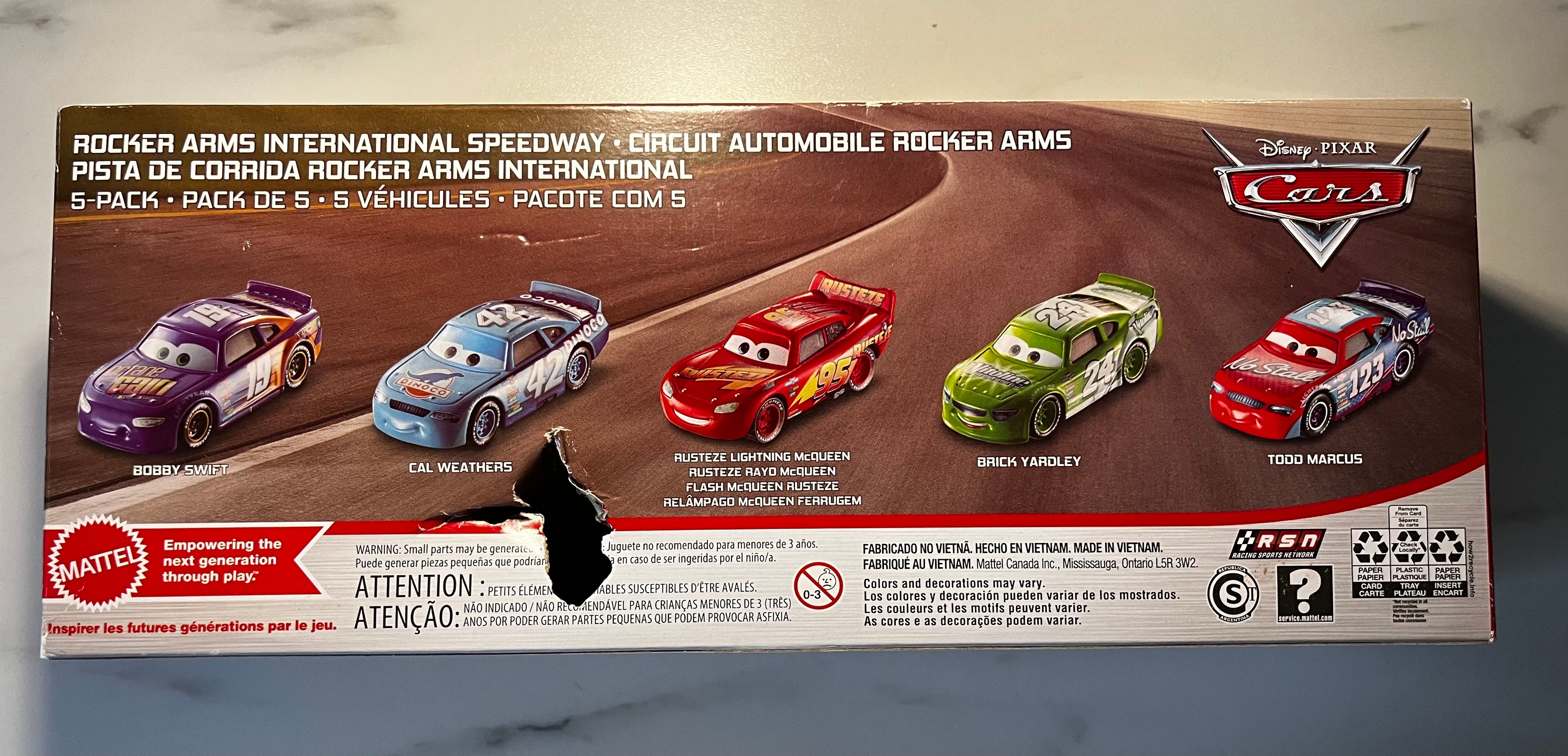 Coffret Disney Pixar Cars – Rocker Arms International Speedway 5-Pack – Mattel Metal