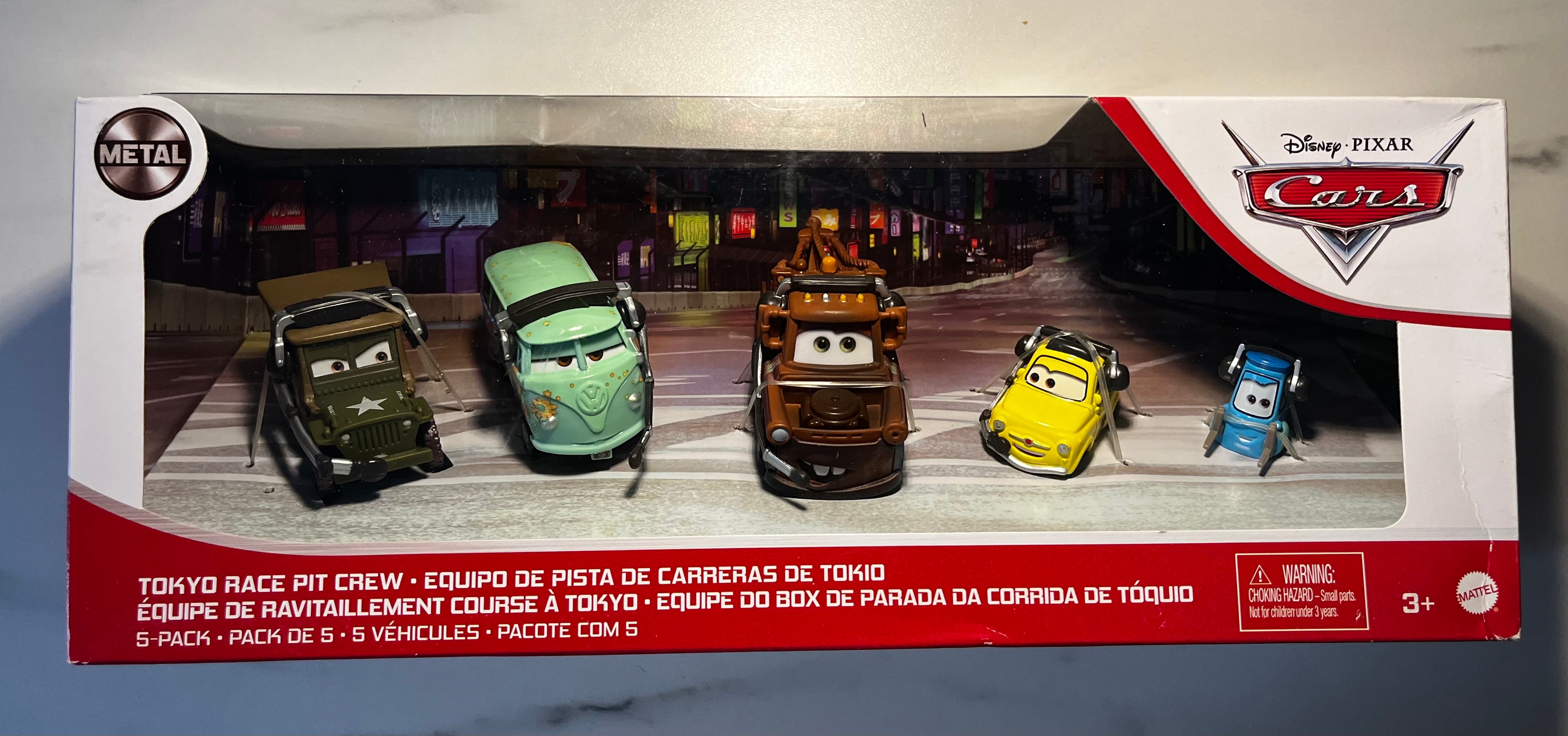 Coffret Disney Pixar Cars – Tokyo Race Pit Crew 5-Pack – Mattel Metal