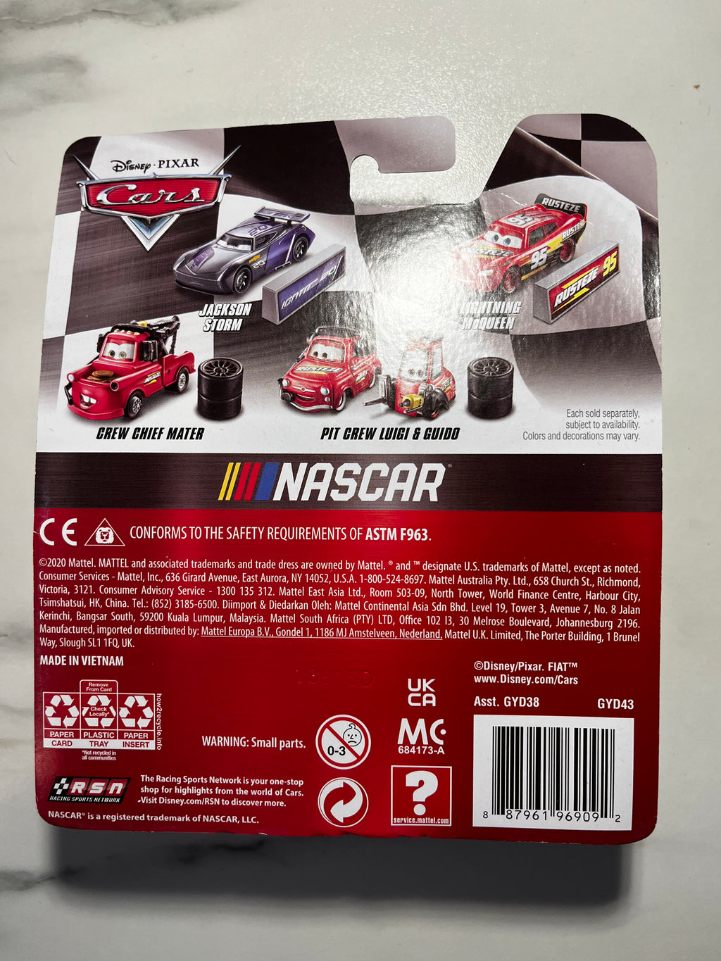 Disney Pixar Cars – Pit Crew Luigi & Guido NASCAR – Métal – Sous Blister