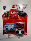 Disney Pixar Cars Mini Racers – Tokyo Mater / Sheriff / Radiator Springs McQueen 🚗✨