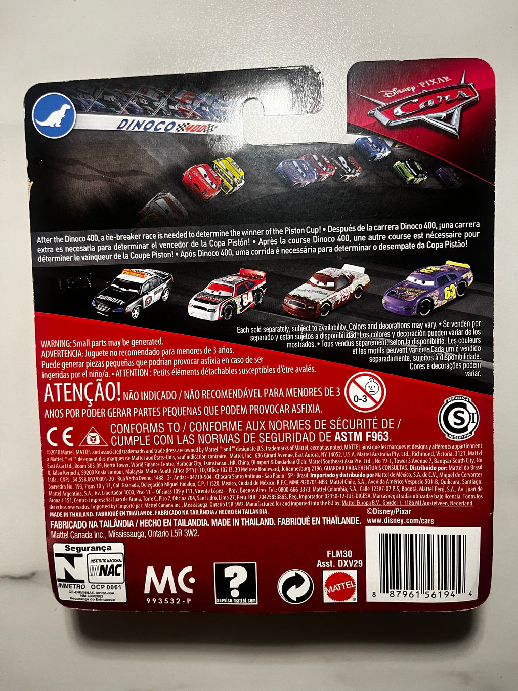 Marlon "Clutches" McKay – Disney Pixar Cars Dinoco 400 Mattel 1:55 – Neuf sous Blister