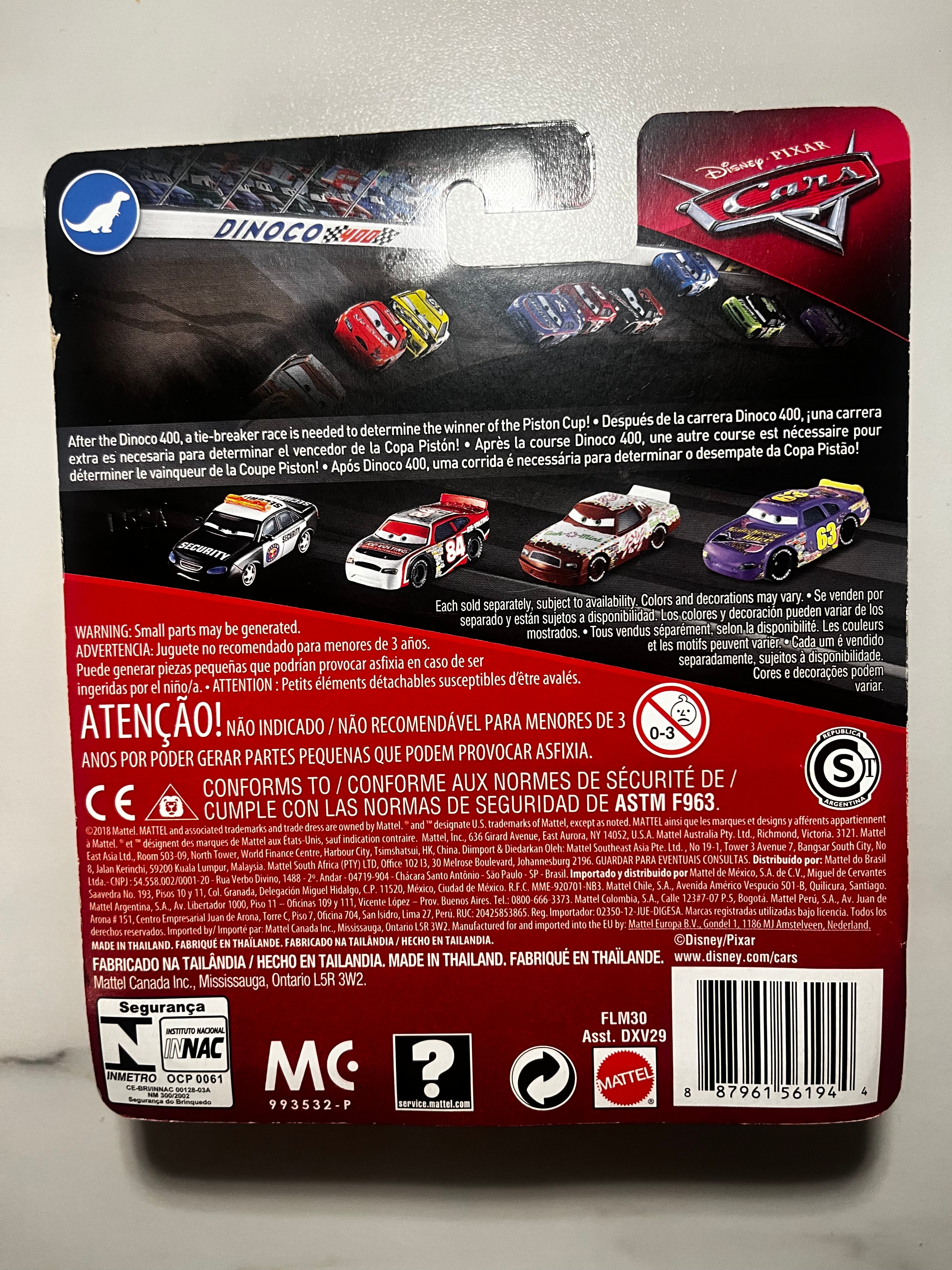 Marlon "Clutches" McKay – Disney Pixar Cars Dinoco 400 Mattel 1:55 – Neuf sous Blister