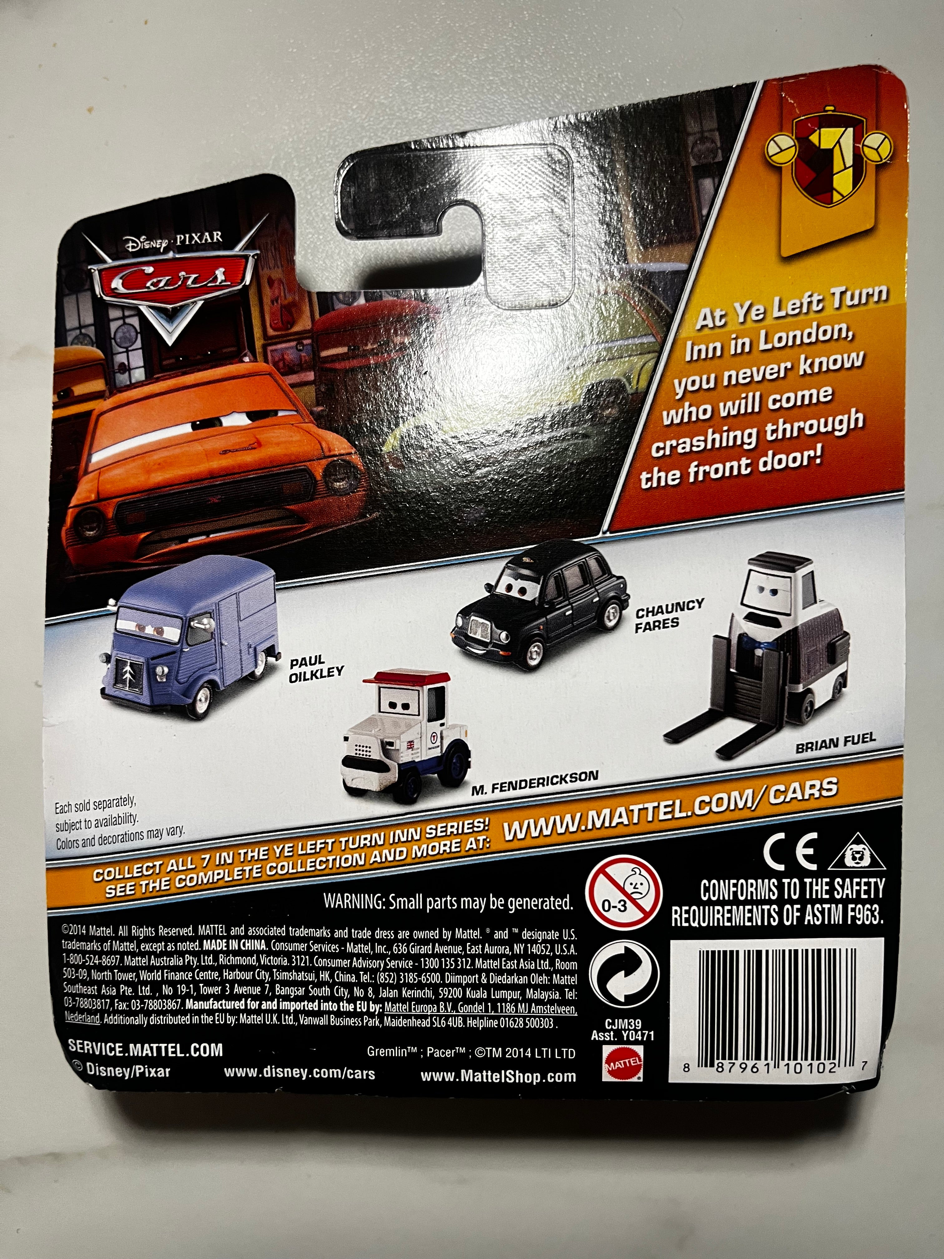 Paul Oilkley – Ye Left Turn Inn – Disney Pixar Cars Mattel 1:55 – Neuf sous Blister (rare)