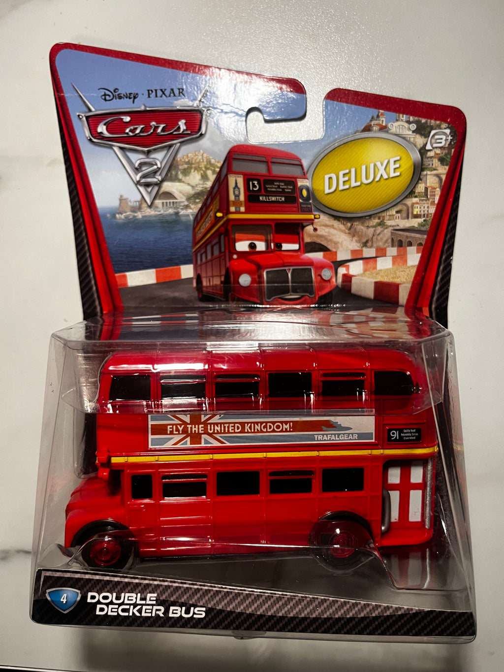 Double Decker Bus Deluxe – Disney Pixar Cars 2 Mattel – Neuf sous Blister (rare)