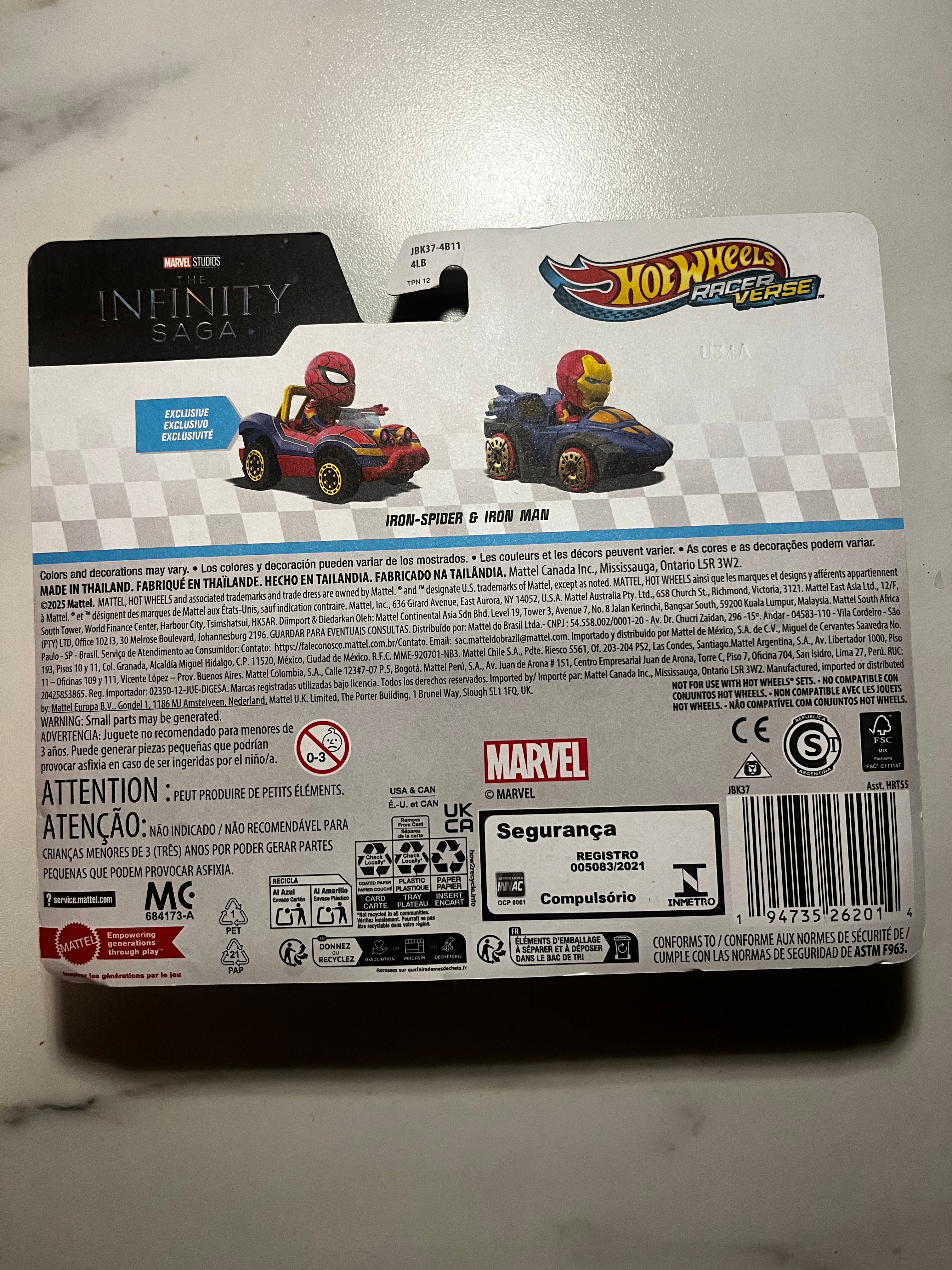 🚗🔥 Hot Wheels Racer Verse Marvel Studios – Iron-Spider & Iron Man (Exclusif 2025)