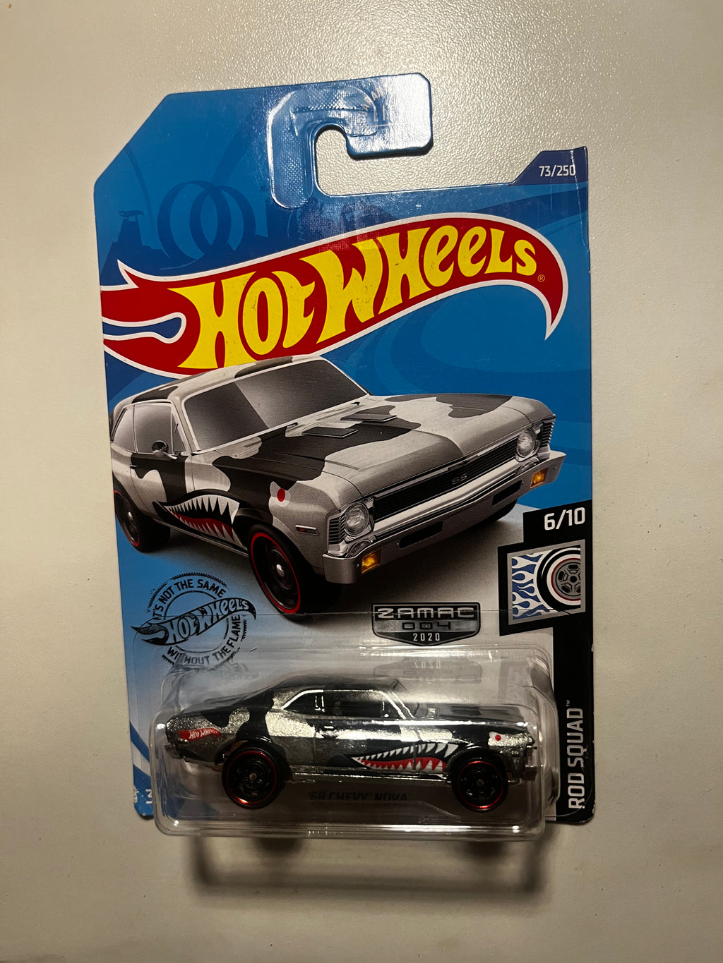 🚗🦈 Hot Wheels '68 Chevy Nova Zamac 2020 – Rod Squad 6/10 – Édition Collector