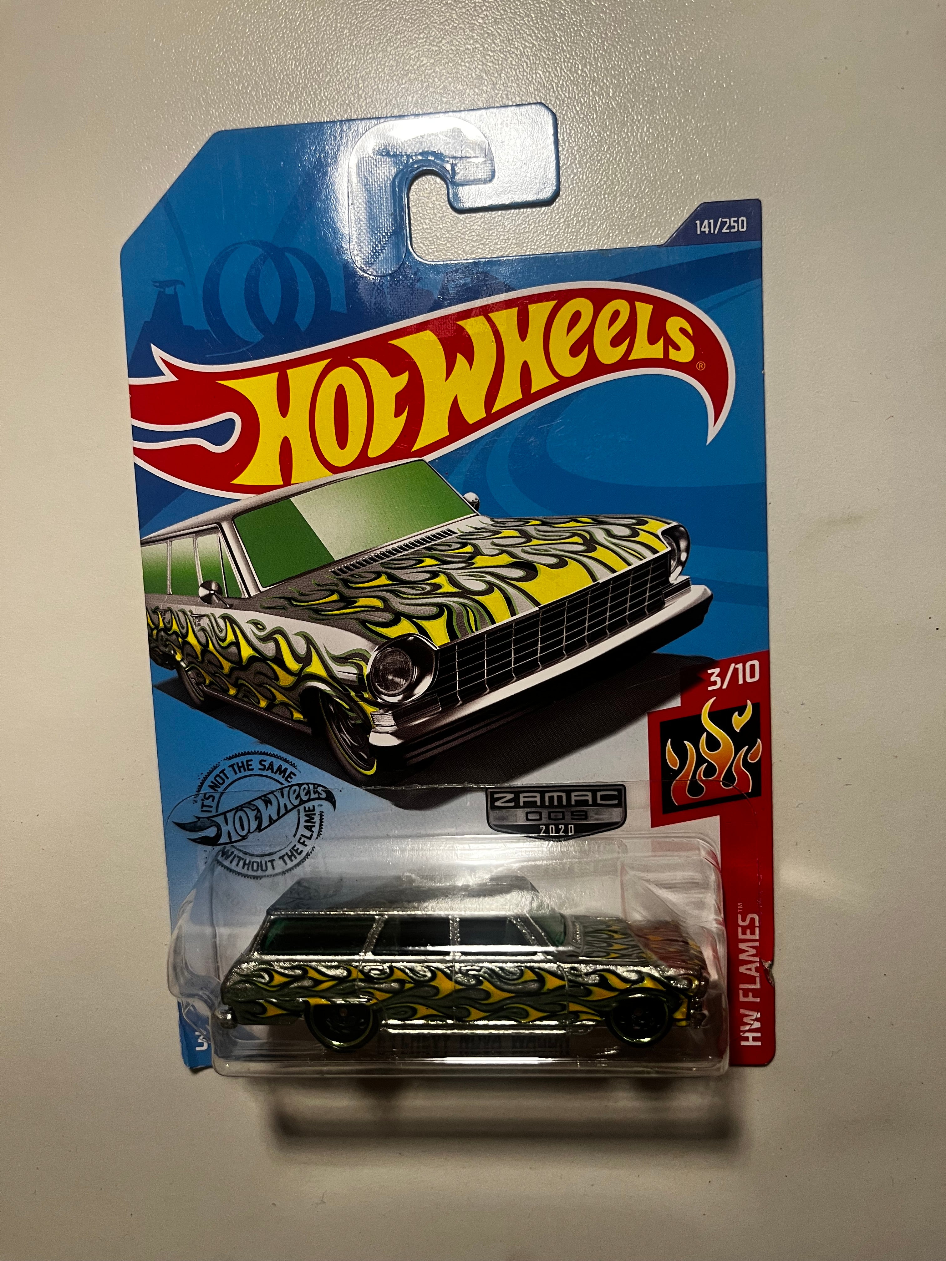 🚗🔥 Hot Wheels '64 Chevy Nova Wagon Zamac 2020 – HW Flames 3/10 – Collector