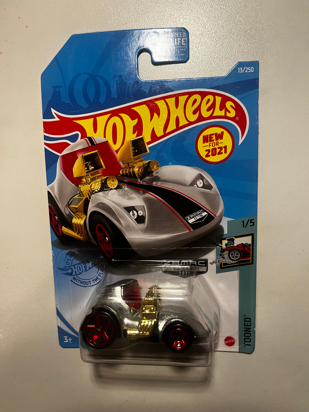 🚗✨ Hot Wheels Tooned Twin Mill Zamac 2021 – 13/250 – Neuve sous blister