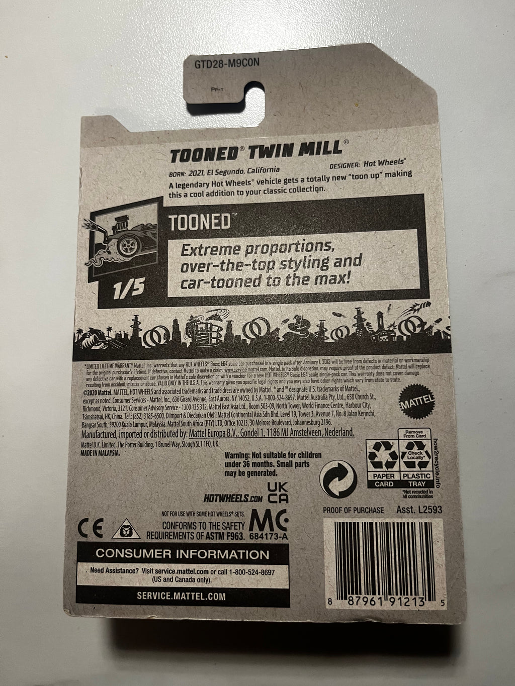 🚗✨ Hot Wheels Tooned Twin Mill Zamac 2021 – 13/250 – Neuve sous blister