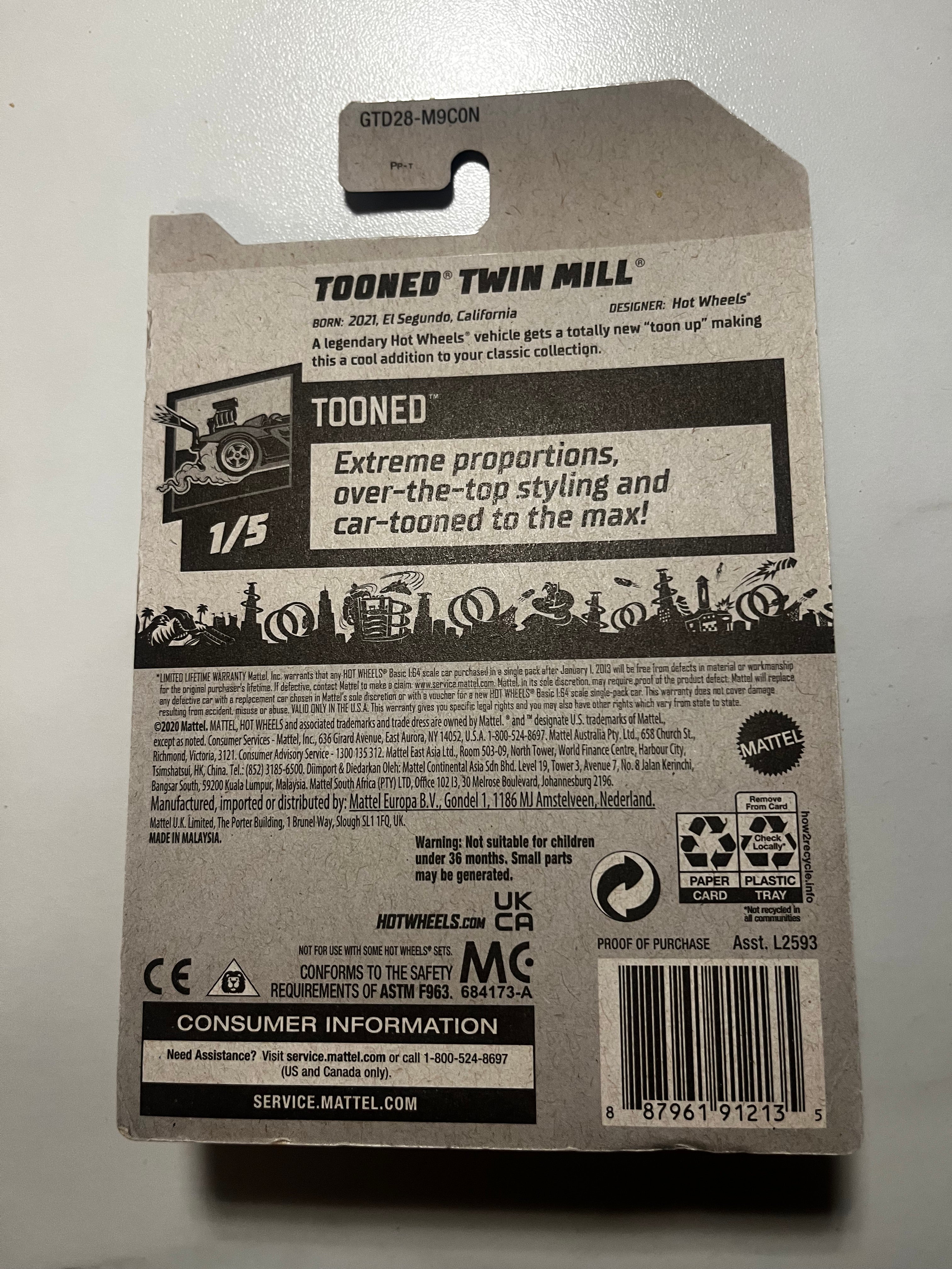 🚗✨ Hot Wheels Tooned Twin Mill Zamac 2021 – 13/250 – Neuve sous blister