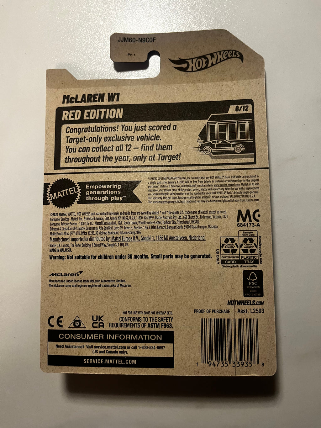 🔥 Hot Wheels McLaren W1 RED Edition Target Exclusive