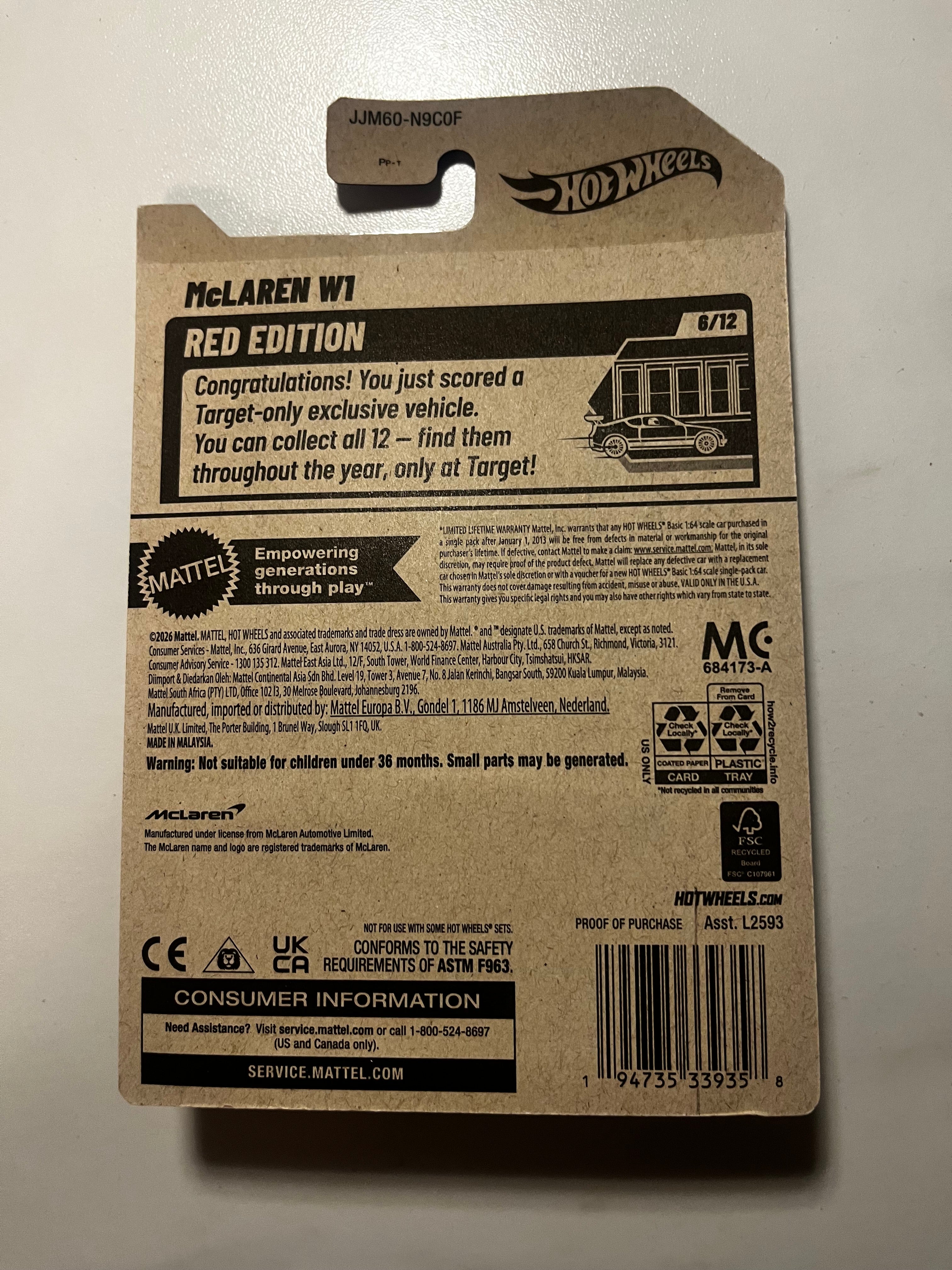 🔥 Hot Wheels McLaren W1 RED Edition Target Exclusive
