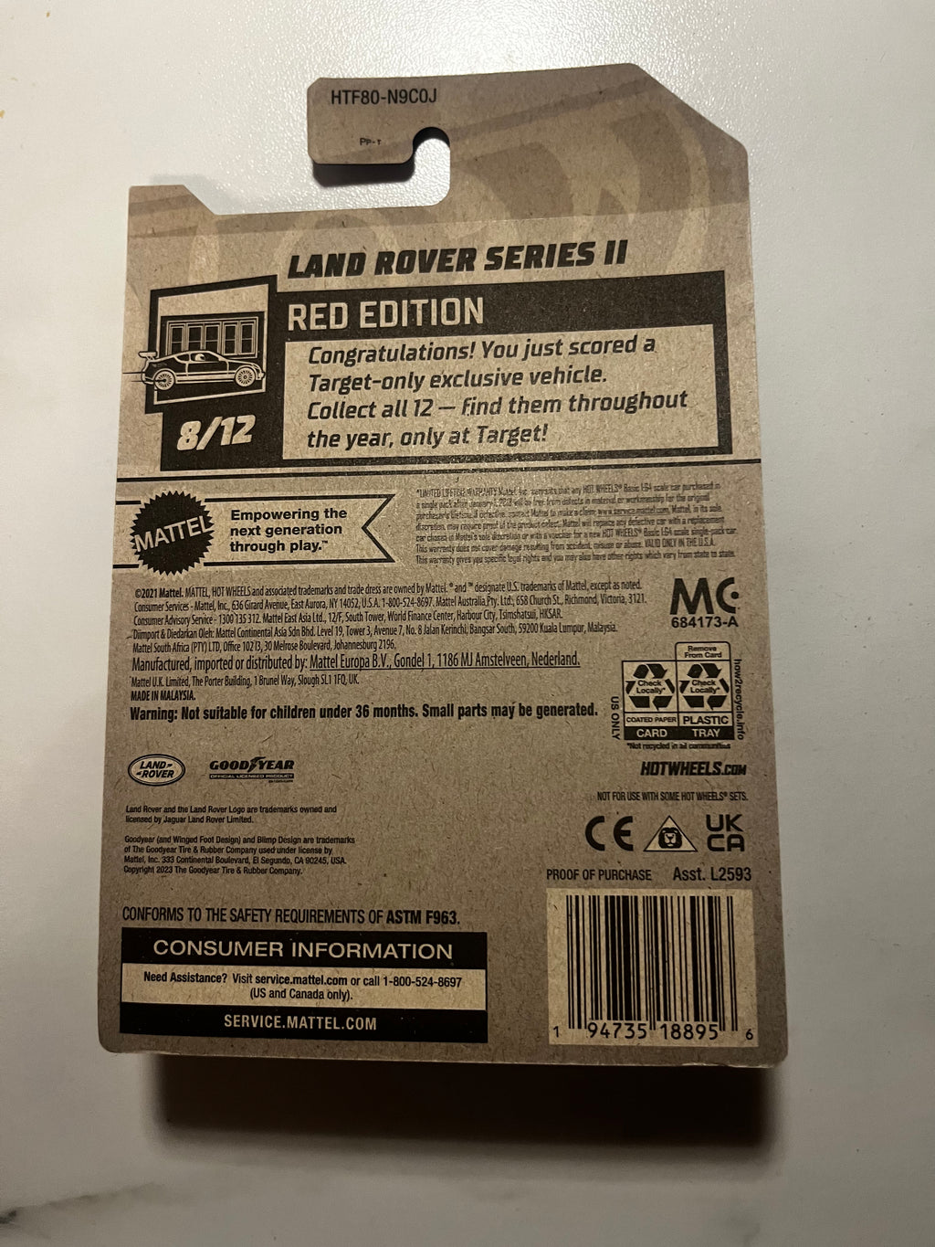 🔥 Hot Wheels Land Rover Series II RED Edition Target Exclusive