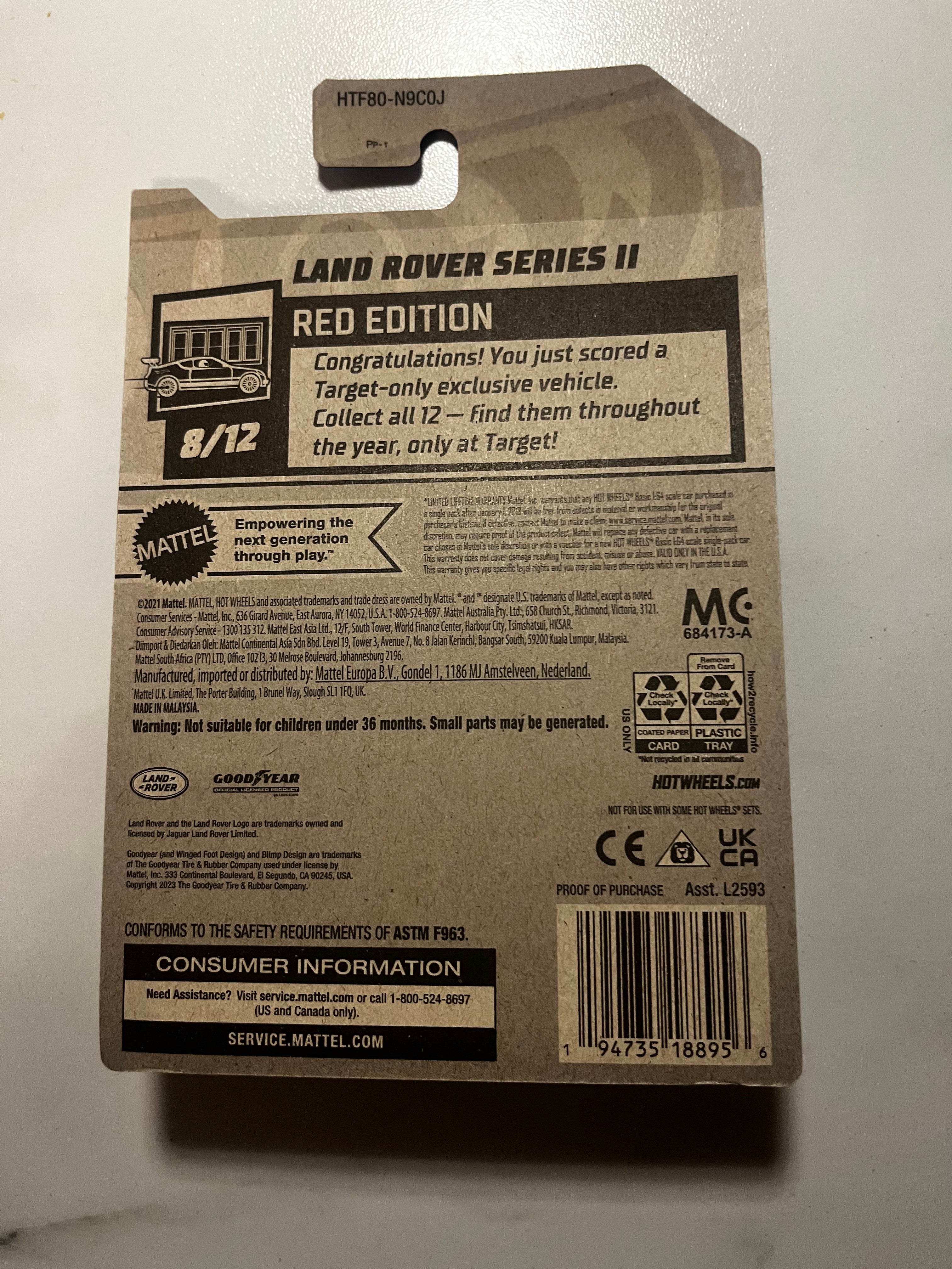 🔥 Hot Wheels Land Rover Series II RED Edition Target Exclusive
