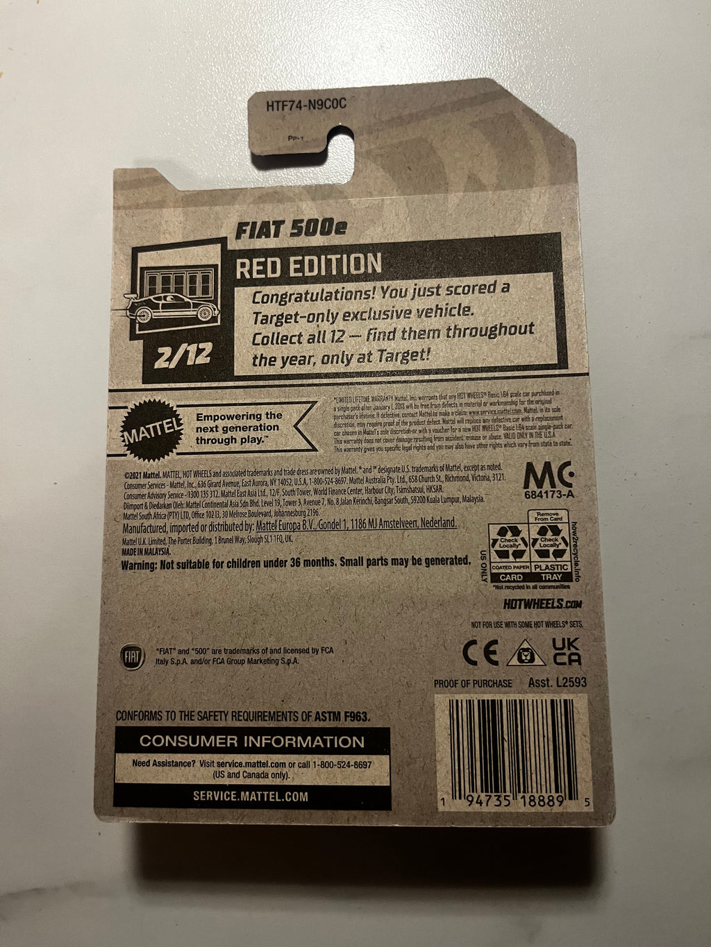 🔥 Hot Wheels Fiat 500e RED Edition Target Exclusive