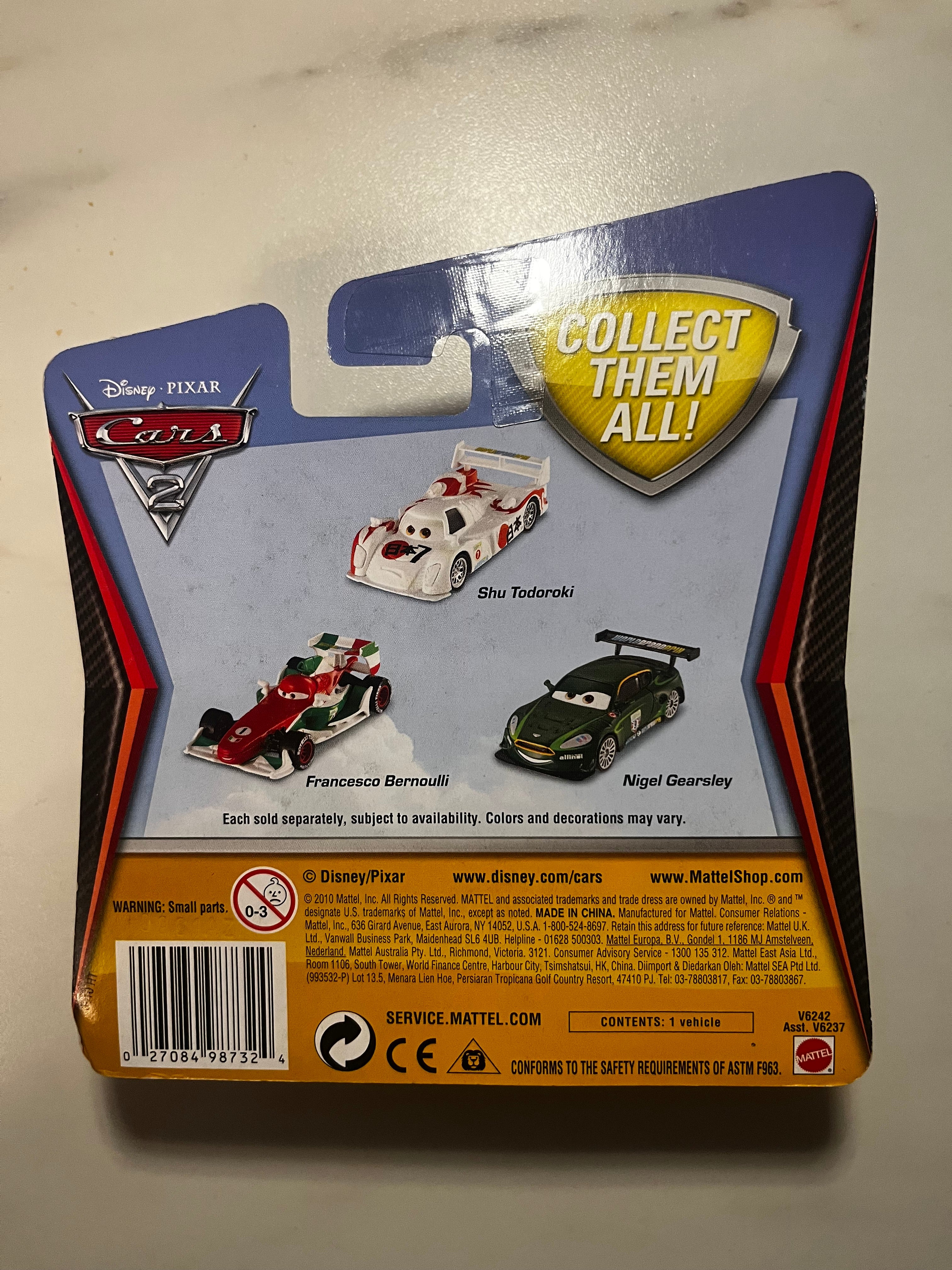 🚗 Shu Todoroki – Kmart Exclusive Synthetic Rubber Tires Cars 2 Disney Pixar Mattel Neuf Blister