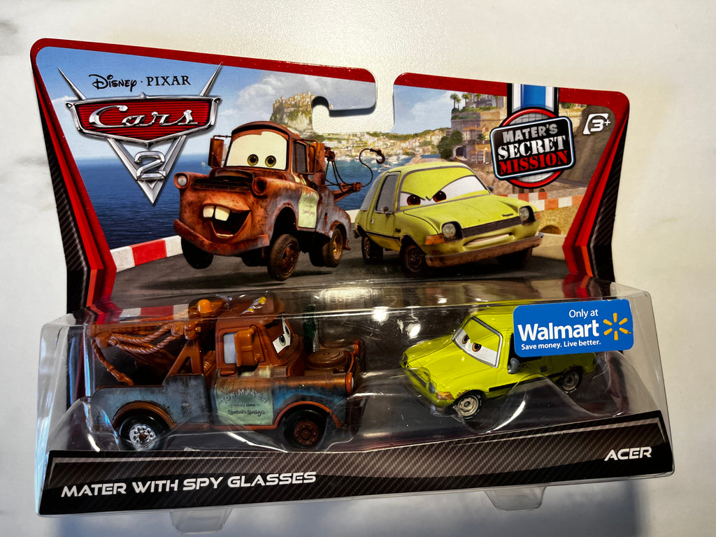 Coffret Disney Pixar Cars 2 – Mater with Spy Glasses & Acer | Walmart Exclusive