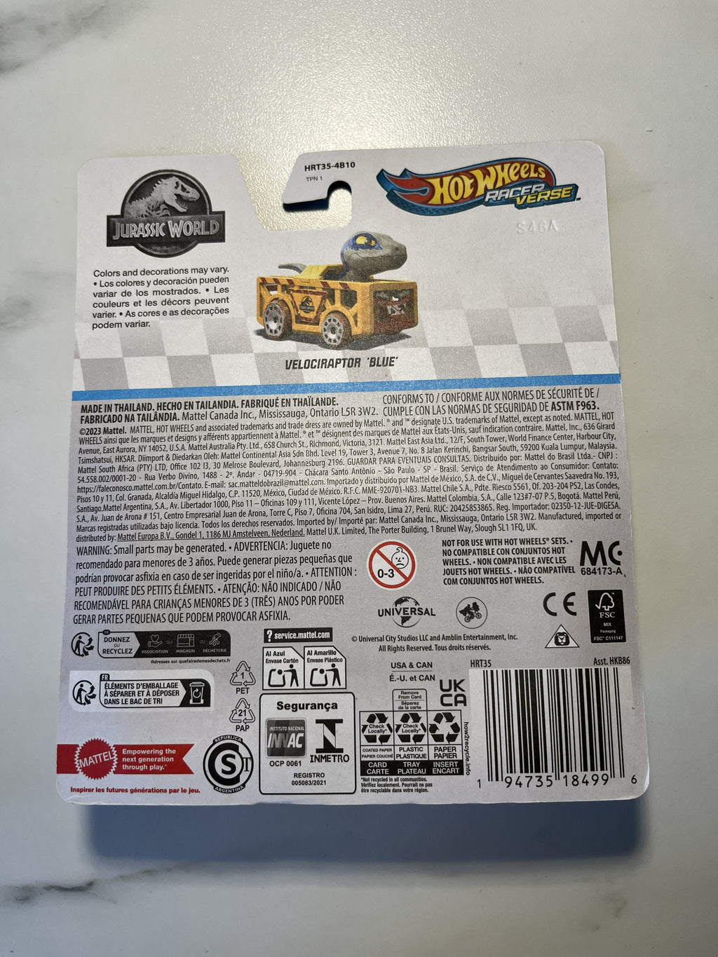 Hot Wheels Racer Verse – Velociraptor Blue (Jurassic World) 2024