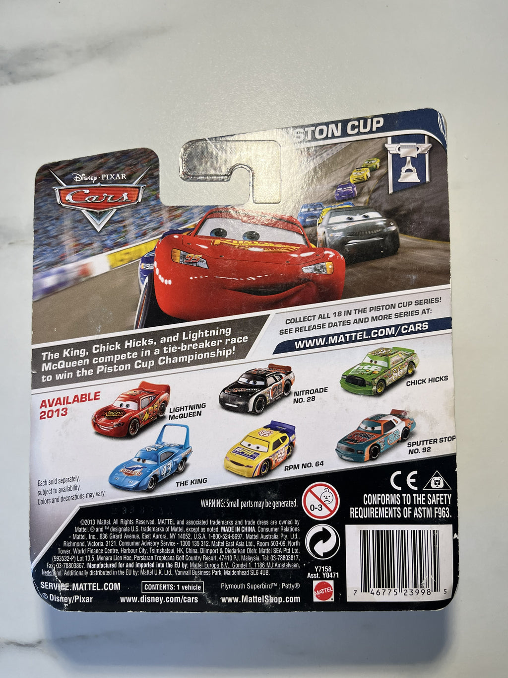 🚗 Disney Pixar Cars – RPM No. 64 – Piston Cup Series – Neuf sous blister