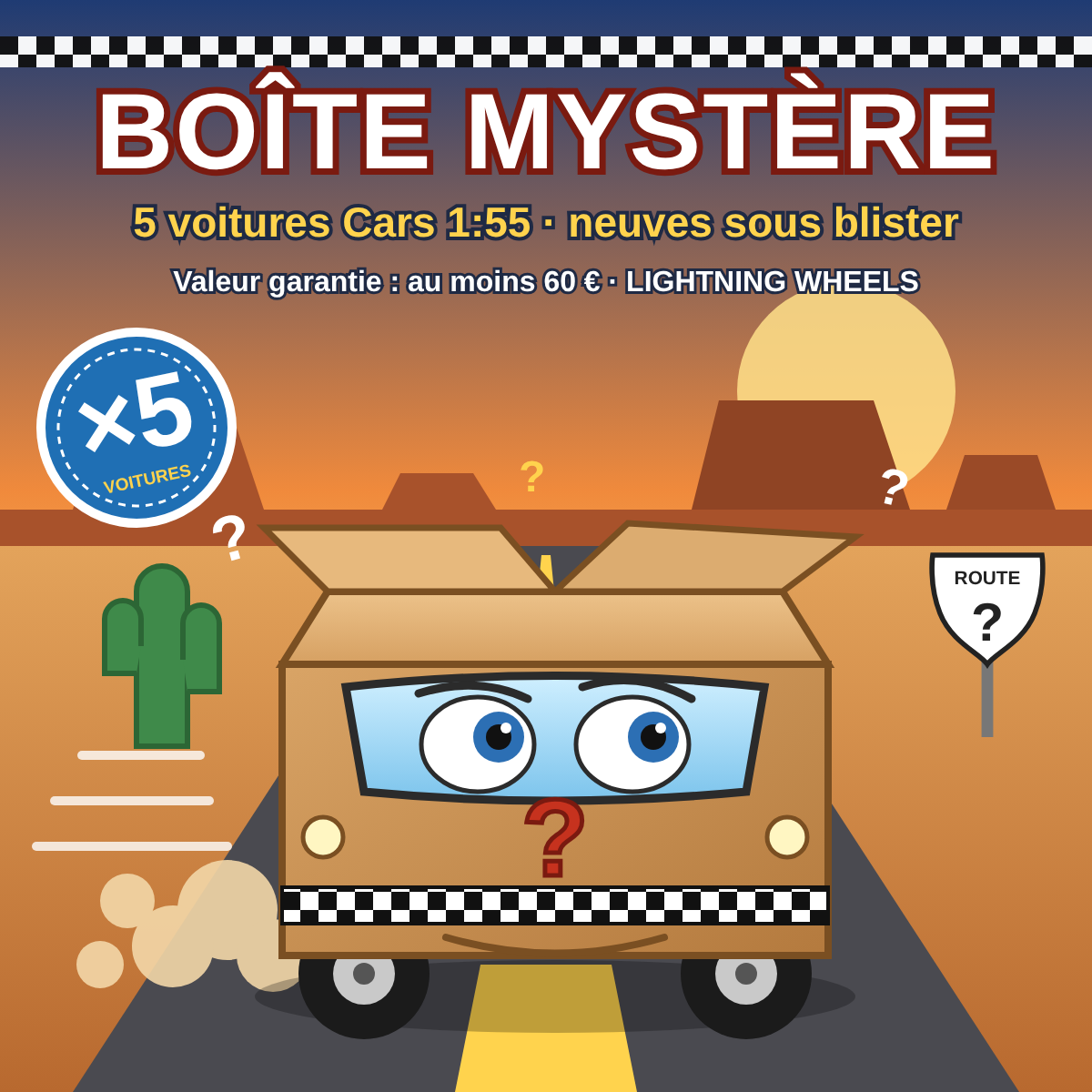 Boîte Mystère Cars Lightning Wheels – 5 voitures Disney Pixar Cars 1:55
